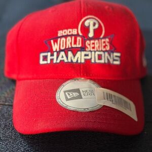 2008 PHILADELPHIA PHILLIES WORLD SERIES CHAMPIONS HAT - NEW WITH TAG NEVER WORN